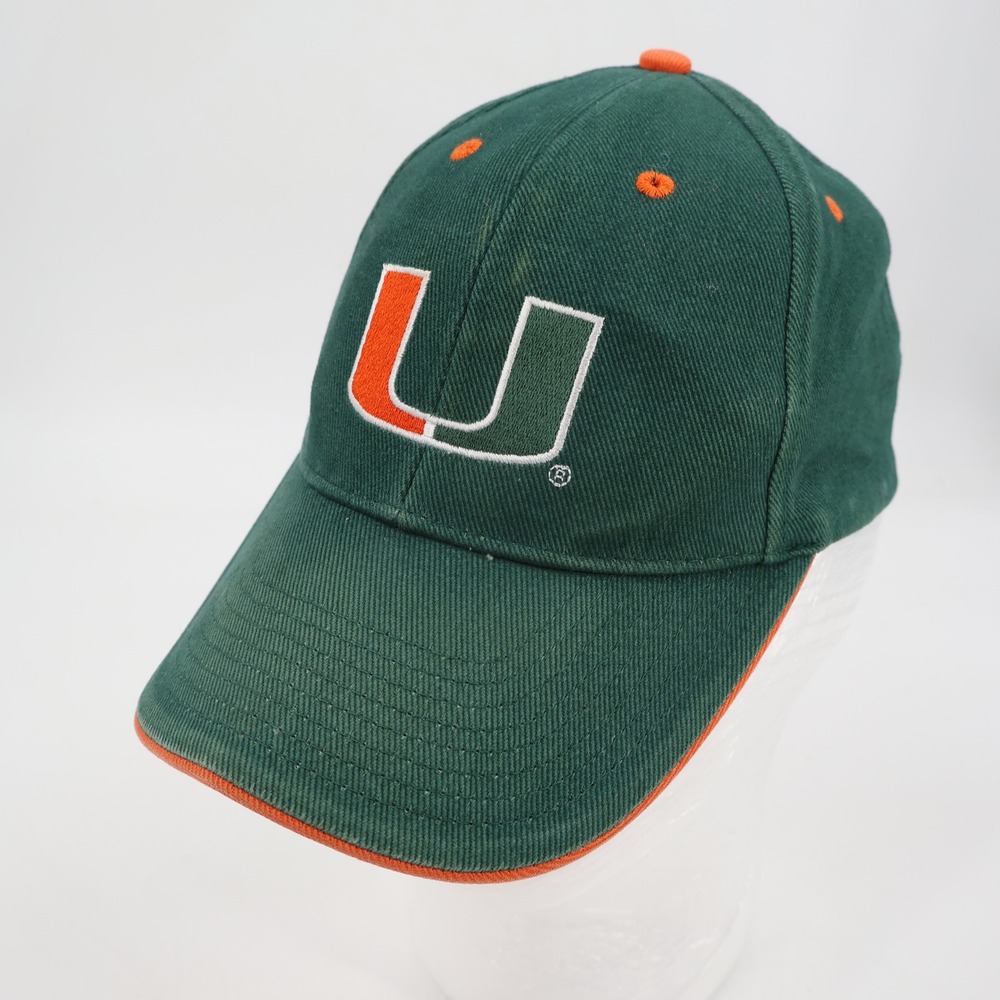 Signatures Miami Hurricanes Hat Unisex OSFA Green Orange Embroidered NCAA Cap
